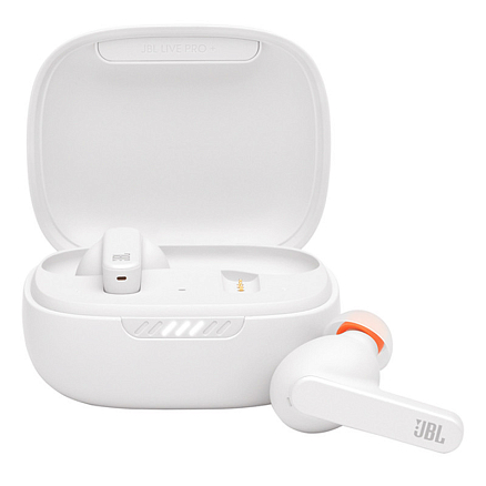 Наушники TWS беспроводные JBL Live Pro+ вакуумные с микрофоном и шумоподавлением белые