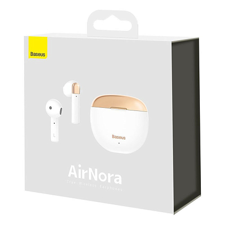 Наушники TWS беспроводные Bluetooth Baseus Encok W2 AirNora вкладыши с микрофоном белые