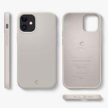 Чехол для iPhone 12 Mini силиконовый Spigen Cyrill Silicone серый
