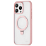 Чехол для iPhone 15 Pro Max гибридный с подставкой uBear Clip Mag Magsafe прозрачно-розовый