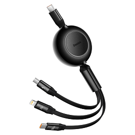 Кабель Type-C - MicroUSB, Lightning, Type-C 1,1 м 3.5A 100W Baseus Bright Mirror черный