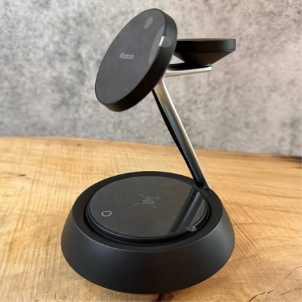 Беспроводная зарядка 3-в-1 MagSafe для телефона, Apple Watch и AirPods 15W с ночником McDodo CH-4952 черная