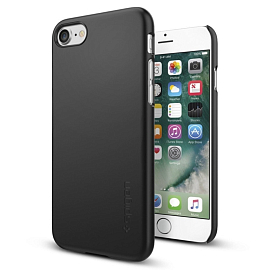Чехол для iPhone 7, 8, SE 2020, SE 2022 пластиковый Spigen Thin Fit черный