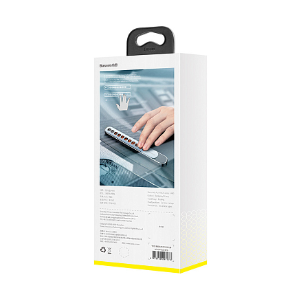 Автовизитка на липучке Baseus Sliding Cover серебристая
