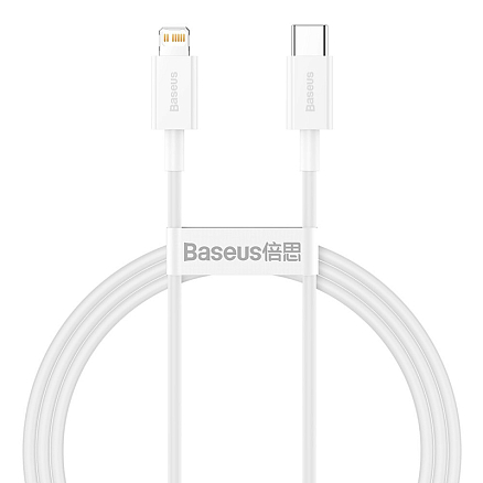 Кабель Type-C - Lightning для зарядки 1 м 20W Baseus Superior CATLYS-A02 (быстрая зарядка PD) белый