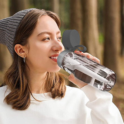 Бутылка для воды спортивная с фильтром Philips GoZero Everyday AWP2731 660 мл серая