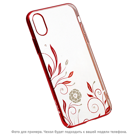 Чехол для iPhone X, XS пластиковый Devia Petunia прозрачно-красный