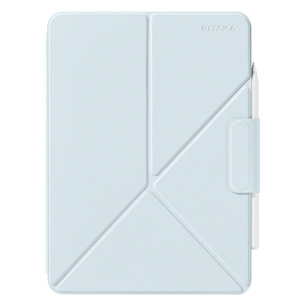 Чехол для iPad Pro 11 2024 кожаный книжка Pitaka MagEZ Folio 2 голубой
