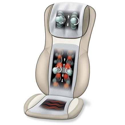 Массажная накидка (массажер) на кресло для спины и шеи Шиацу с подогревом Beurer MG 295 бежевая