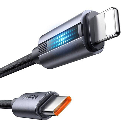 Кабель Type-C - Lightning для зарядки 1,2 м 3А 36W плетеный McDodo CA-5710 (быстрая зарядка PD) черный
