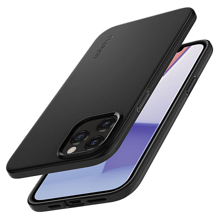 Чехол для iPhone 12 Pro Max пластиковый тонкий Spigen Thin Fit черный