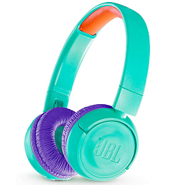 Наушники беспроводные Bluetooth для детей JBL JR300BT накладные складные бирюзовые