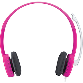 Наушники Logitech H150 с микрофоном для компьютера розовые