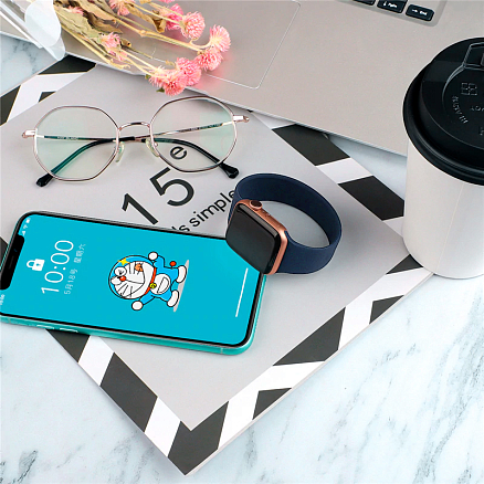 Ремешок-браслет для Apple Watch 42 и 44 мм силиконовый Nova Silicone темно-синий