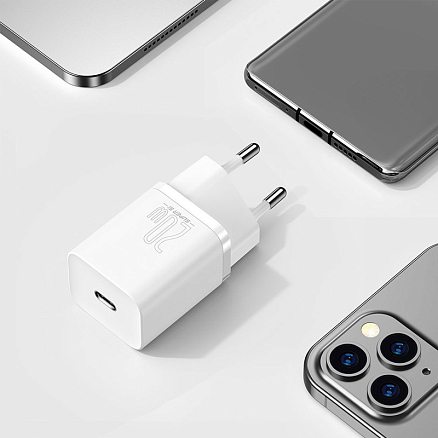 Зарядное устройство сетевое с Type-C входом 3А 20W Baseus Super Si CCSUP-B02 (быстрая зарядка PD) белое