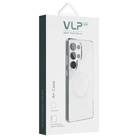 Чехол для Samsung Galaxy S25 Ultra гибридный VLP LITE Air MagSafe прозрачный