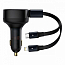 Зарядное устройство автомобильное с кабелем Type-C, Lightning 30W Baseus Enjoyment Retractable (быстрая зарядка PD) черное