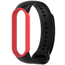 Сменный браслет для Xiaomi Mi Smart Band 5, 6, 6 NFC, 7 силиконовый Tech-Protect IconBand черно-красный