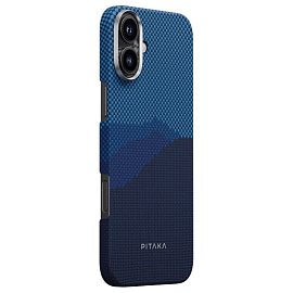 Чехол для телефона Pitaka StarPeak Tactile Woven для iPhone 16 (темно-синий)