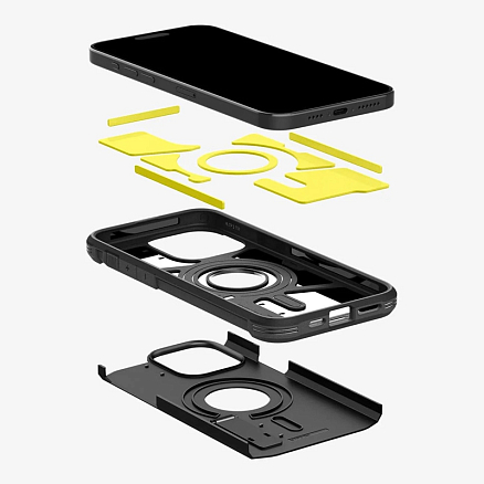 Чехол для iPhone 15 Pro гибридный для экстремальной защиты Spigen Tough Armor MagFit черный