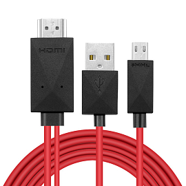 Кабель MicroUSB - HDMI, USB (папа - папа, папа) MHL длина 2 м для Samsung Galaxy S III, S4, Note II, Note 3