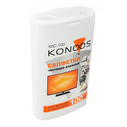 Салфетки для чистки дисплеев Konoos KSC-100 в тубе 100 шт.