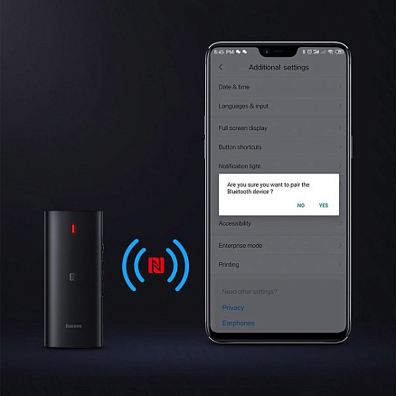 Bluetooth аудио адаптер (ресивер) разъем 3,5 мм aptX Baseus BA03 черный