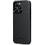Чехол для телефона Pitaka MagEZ Case 4 для iPhone 15 Pro (1500D twill, черный/серый)