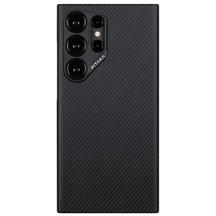Чехол для Samsung Galaxy S24 Ultra кевларовый тонкий Pitaka MagEZ 4 черно-серый