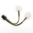 Кабель 2 х Molex 3 pin - PCIe 6 pin для подключения видеокарт длина 15 см Gembird CC-PSU-6