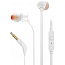 Наушники JBL Tune 160 вакуумные с микрофоном, пультом и плоским проводом белые