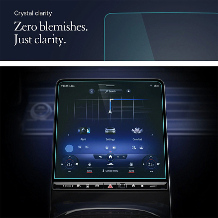 Защитное стекло для экрана мультимедиа системы автомобиля Mercedes S-Class 2021 Spigen EZ FIT прозрачное