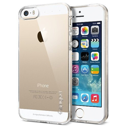 Чехол для iPhone 5, 5S, SE гелевый тонкий Spigen SGP Capsule прозрачный