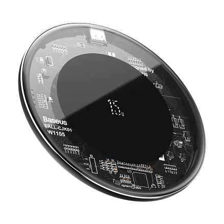 Беспроводная зарядка для телефона Baseus Simple 15W (быстрая зарядка) прозрачная