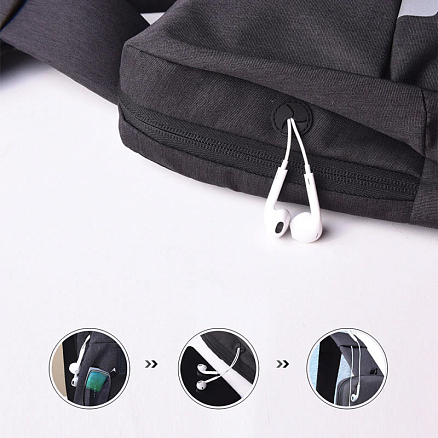 Рюкзак однолямочный WiWU Mijia Cross Body с отделением для планшета и USB портом черный