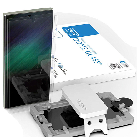 Защитное стекло для Samsung Galaxy S23 Ultra на весь экран противоударное WhiteStone Dome Glass c УФ-лампой прозрачное 2 шт.