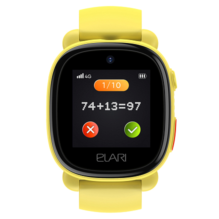 Детские умные часы с видеозвонками, GPS и Wi-Fi трекером Elari KidPhone 4G Lite желтые