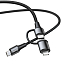 Кабель Type-C - Type-C, Lightning 1 м 3A 20V 60W Baseus Twins (быстрая зарядка PD) черный 