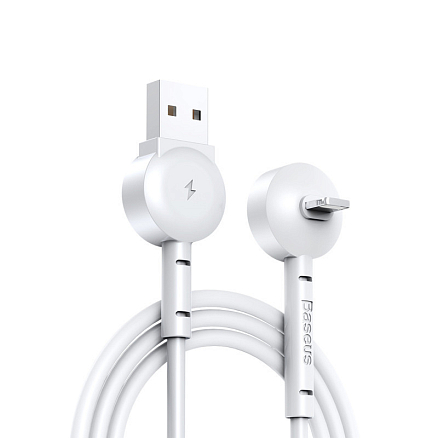 Кабель USB - Lightning для зарядки iPhone 1 м 2.1А с угловым штекером Baseus Maruko белый