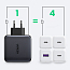 Зарядное устройство сетевое с USB и тремя Type-C входами 100W GaN Ugreen CD226 (быстрая зарядка PD 3.0, QC 3.0) черное