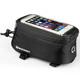 Велосумка на раму с держателем для телефона до 6.5 дюйма Wozinsky WBB2BK черная