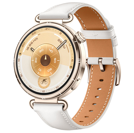 Умные часы Huawei Watch GT 6 41 мм с белым кожаным ремешком золотистые