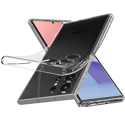 Чехол для Samsung Galaxy S23 Ultra гелевый ультратонкий Spigen Liquid Crystal прозрачный