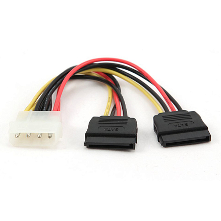 Кабель Molex 4 pin - 2 х SATA 15 pin для подключения жестких дисков длина 15 см Cablexpert CC-SATA-PSY