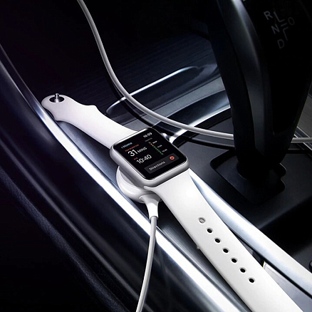 Беспроводная зарядка для Apple Watch магнитная MFi Ugreen CD177 с Type-C кабелем белая