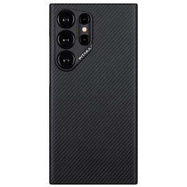 Чехол для Samsung Galaxy S24 Ultra кевларовый тонкий Pitaka MagEZ 4 черно-серый