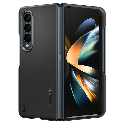 Чехол для Samsung Galaxy Z Fold 4 пластиковый тонкий Spigen Thin Fit черный