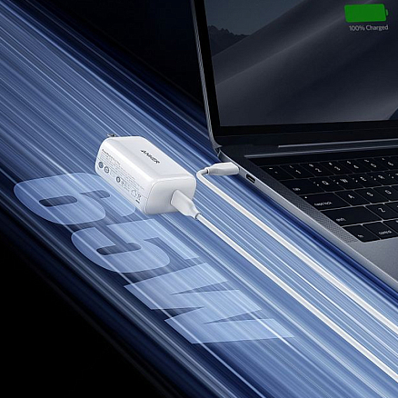 Зарядное устройство сетевое Type-C 65W Anker PowerPort III Pod (быстрая зарядка PD) белое