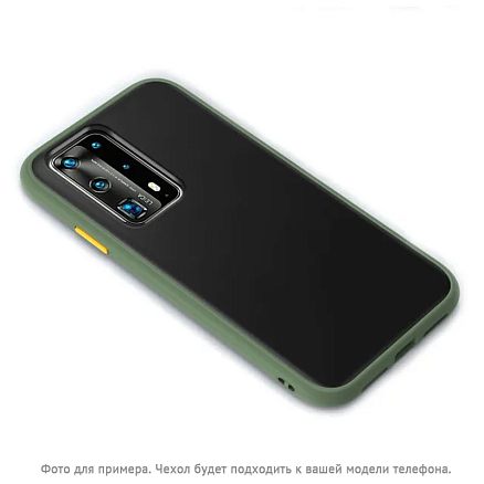 Чехол для Huawei P40 Lite E, Y7p, Honor 9C силиконовый CASE Acrylic салатовый