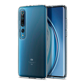 Чехол для Xiaomi Mi 10, Mi 10 Pro гелевый ультратонкий Spigen SGP Liquid Crystal прозрачный